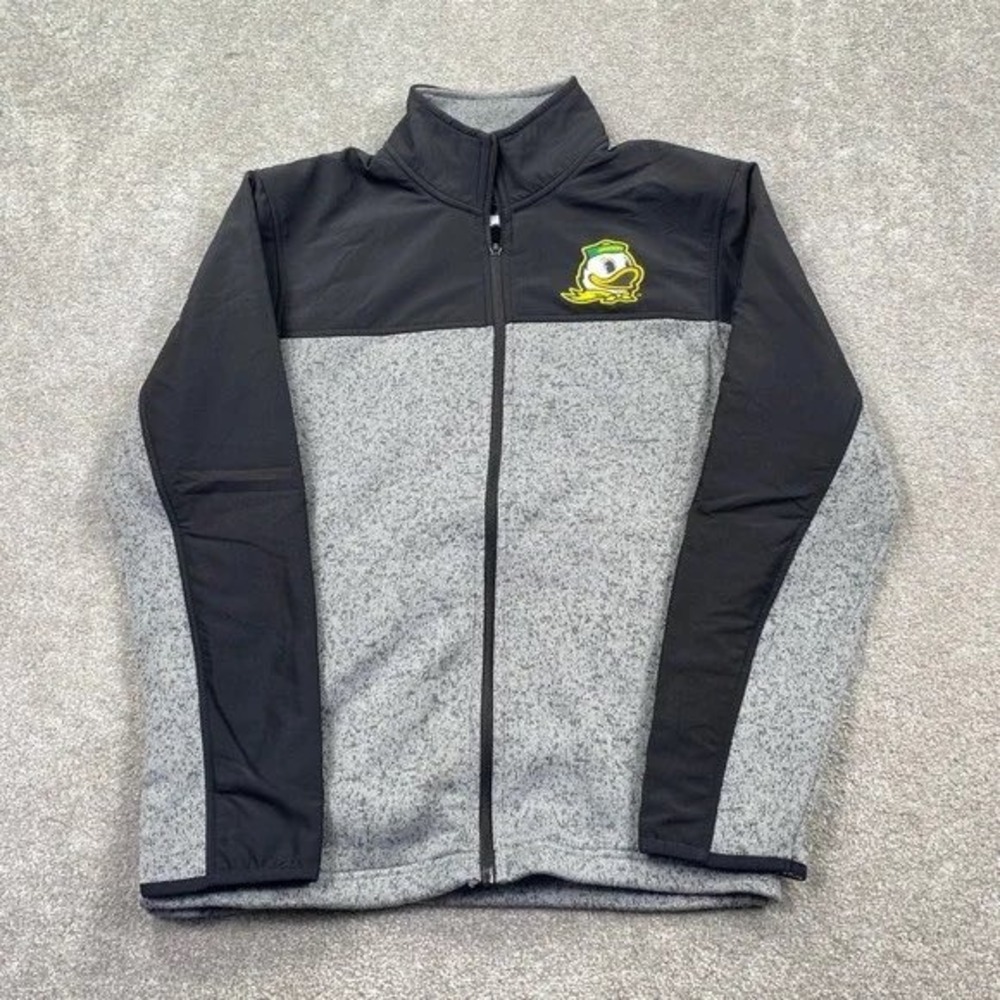 Oregon Ducks NCAA Men's‎ Full Zip Sweatshirt Size L College Team Gray Black
